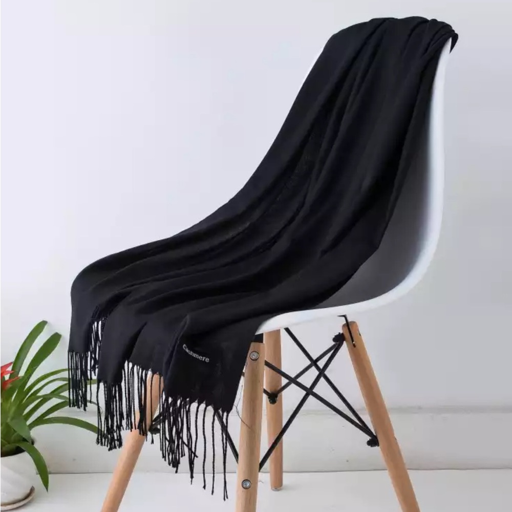 NEW, SCARF, Cashmere, Black